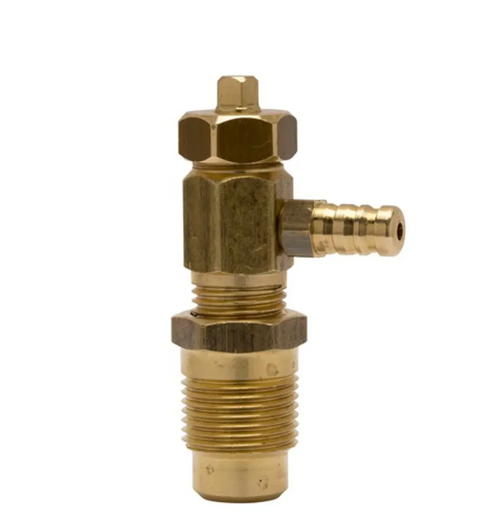 Metallventil mit Druckansschluss und seitlichem Schlauchanschluss, hergestellt von IMI Hydronic Engineering. Eignet sich für Messanwendungen in Heizsystemen.